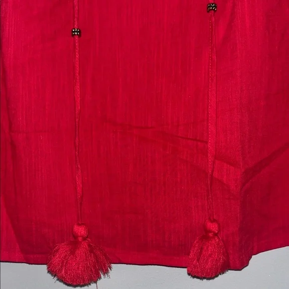 Bohemian Knox Rose Women's Short Sleeve Red Blouse- Sz XL - Picture 5 of 7